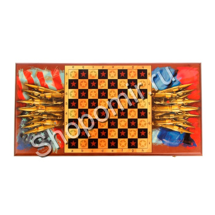 Нарды деревянные Путин и Обама малые 40 см