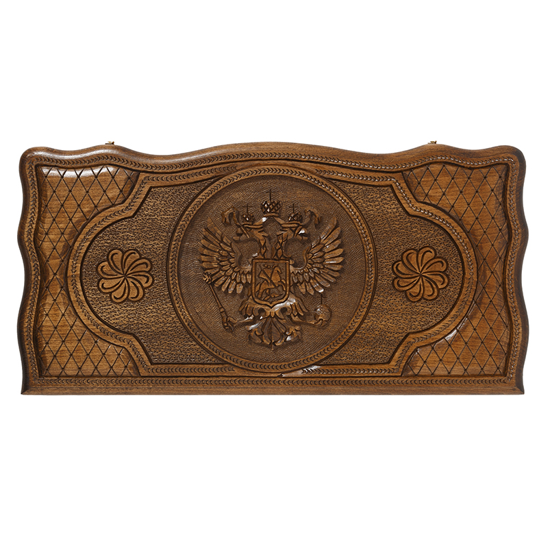 Нарды резные "Герб РФ и Символы Власти"